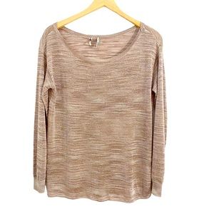 Guess Sparkly Shades Of Brown Lightweight Top, Size Small